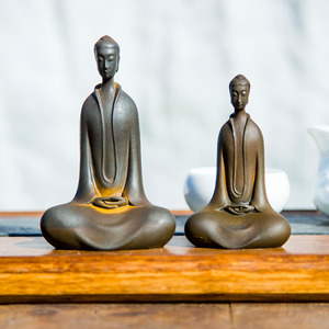 รูปปั้นพระพุทธรูปแบบเรียบง่ายสำหรับทำพิธีชงชาเพื่อความสงบสุขรูปปั้นพระพุทธรูปจีนโบราณแบบ<span class=keywords><strong>ชา</strong></span>วเอเชีย - Product Image 6