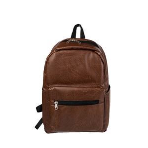 Premium Genuine <b>Leather</b> <b>Laptop</b> <b>Backpack</b> Men Large Capacity Business Travel Waterproof Vintage Design Custom Logo OEM Polyester - Product Image 2
