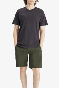 Shorts Bermuda pour homme, couleur olive unie, taille mi-haute, séchage rapide, avec fermeture éclair et poches, style décontracté - Product Image 5