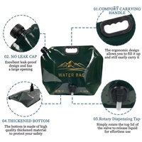 Sac d'eau en plastique PE de gros, qualité alimentaire, pliable, avec bec verseur, 8L 10L, réutilisable, portable, pour boissons et jus