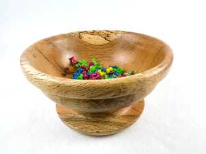 ชามไม้ตกแต่งงานฝีมือ - ชามไม้โอ๊ค - ชามไม้พร้อมฐานสำหรับตกแต่งบ้าน - ของขวัญสำหรับเขา - Product Image 3