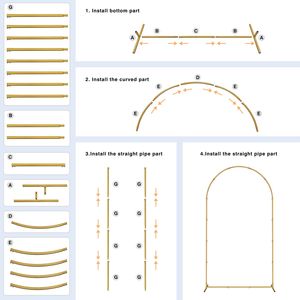 Arco Nuziale in Ferro da 120 cm L x 220 cm A per Matrimoni in Giardino - Product Image 4