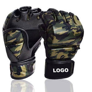 Gants de combat MMA en cuir de vachette demi-doigts 6oz 8oz 12oz pour Muay Thai et arts martiaux, gants de sac de frappe pour l'entraînement – Vente en gros - Product Image 1