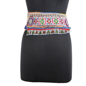 Vintage Belt Belly Dance Bead Afghani Traditional Waist Belt Kuchi Tribal BB019 <b>Old</b> Banjara Real Vintage Handmade Beaded Belts - Product Image 1
