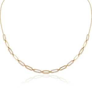 14K Yellow Gold Diamond Chain Necklace with VVS1 Clarity IGI Certified - Product Image 1