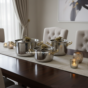 Juego de Ollas de Acero Inoxidable Martillado de Alta Calidad, Ecológicas, Europeas, Premium, Decorativas, Doradas - Product Image 3