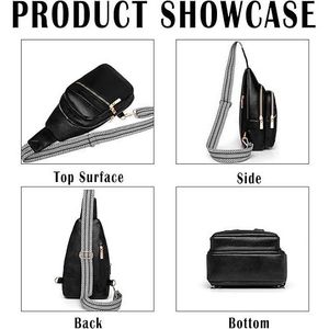 Sac à bandoulière marron pour femme, petit sac de poitrine pratique pour le travail et le shopping, sac messager - Product Image 5