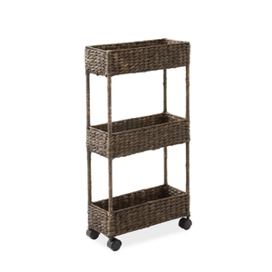Vietnamese Handmade Water Hyacinth Rolling <b>Storage</b> <b>Cart</b> Home <b>Storage</b> Organization Nice Price - Product Image 1