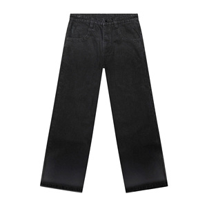 Jean décontracté en denim délavé pour homme, coupe droite et large, avec boutons, en coton écologique, toutes saisons, style vintage, vente en gros - Product Image 5