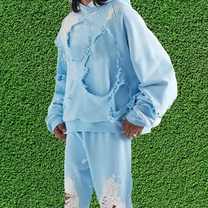 Fabricant de sweats à capuche brodés effet vieilli OEM USA, sweats à capuche streetwear personnalisés, approvisionnement en gros, tissu de haute qualité - Product Image 2