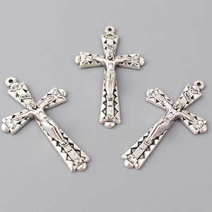 Venta al por Mayor de Cruz Metálica Ortodoxa Mini Personalizada ACR020, Crucifijo Católico de Jesús para la Fabricación de Collares de Rosario y Esculturas - Product Image 6