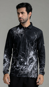 High Quality Fishing Wear Jersey Men 100% Polyester Sublimation Fishing Jersey Tops Short Sleeve Sublimation Jerseys Tops - Product Image 5