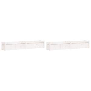 Juego de 2 Macetas Grandes de Madera de Pino Sólido Blanco para Jardín - Product Image 2