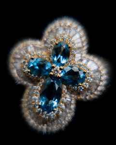 แหวนเงินแท้ 925 ชุบโรเดียม ประดับมอยส์ซาไนต์รูปใบโคลเวอร์สี่แฉก สำหรับงานแต่งงาน งานหมั้น หรือเป็นเครื่องรางนำโชค - Product Image 2