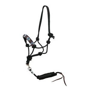 Best Selling Black Nylon Beaded Rope <b>Halter</b> With Matching Lead Wholesale Manufacturer - Product Image 1