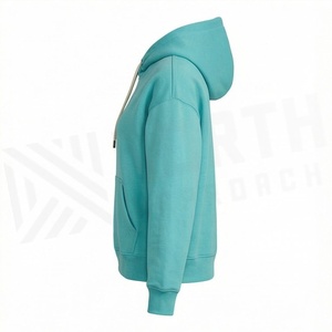 Womens Customized Color Crop Hoodies Cotton Recycled Polyester Loose Fit Pullover Hood <b>Spacer</b> Soft Feel Printed Tops - Product Image 3