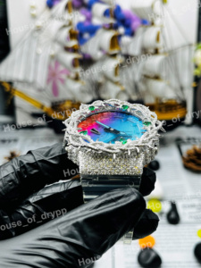 VVS Moissanite Diamond throne Design <b>Watch</b> Iced Out Luxury Hip Hop Gradient Dial Bold Statement Designer Timepiece - Product Image 2
