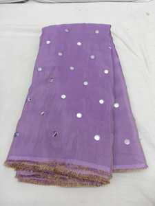 Viscose Tissue Mirror Work Fabric 95 GSM 44 Inch Width Elegant Reflective <b>Embroidery</b> <b>Material</b> For Ethnic Party Wear 5 Meters - Product Image 2