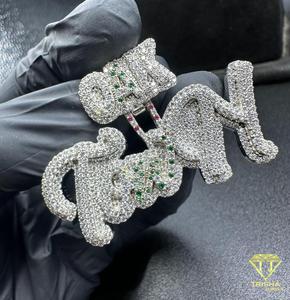 Name Style Pendant Moissanite Diamond Iced Out Hip Hop Necklace Bling Chain Luxury Jewelry Gift - Product Image 2
