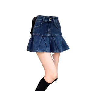 Jupe en jean semi-extensible tendance 2026 HSI de qualité supérieure, modèle fantaisie avec ceinture cargo classique et multiples poches - Product Image 3