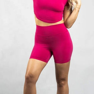 Shorts de sport pour femme, taille mi-haute, respirants, pour la course, le yoga et la gym, en polyester, style urbain, avec volants, élastiques, personnalisables, effet push-up - Product Image 6