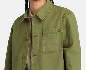 Chaqueta de trabajo vintage al por mayor estilo Detroit para hombre, de lona 100% algodón de alto gramaje, con logotipo frontal y diseño de cuello personalizados. - Product Image 3