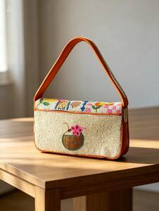 Bolso Rectangular Lavable Hecho a Mano ALI FASHION ART con Bordado de Poliéster, Cuentas de Vidrio, Patrón de Dados y Cartas para Uso Diario - Product Image 2