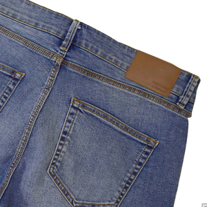 Shorts en jean pour homme, coupe bootcut, taille mi-haute, extensible, déchiré, coupe slim, noir, tissé, style mode, pour l'hiver - Product Image 4