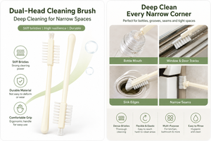 Brosses de nettoyage à rainures fines en plastique blanc, neuves, pour la maison, lot de 2 - Product Image 3