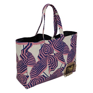 Bolsa de Mano de Moda para Mujer, Forro Interior de Poliéster, Asa de Lona, Estampado de Paraguas, Bolsa de Playa de Lona Natural de 12 Oz para Compras o Regalos - Product Image 2