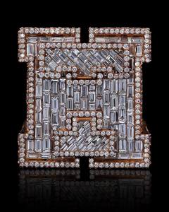 Rose Gold Tone <b>Iced</b> Moissanite Baguette Cocktail <b>Ring</b> Full Pave Square Statement Fine <b>Ring</b> for Men Rose Gold Cocktail <b>Ring</b> With - Product Image 2