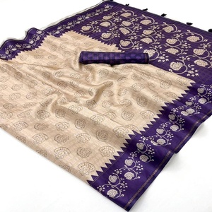 Colección de saris de alta calidad en tussar suave con borde estampado Butta y Bentex y cuadros Zari - Proveedor indio a precio mayorista - Product Image 1