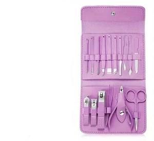 Kit de coupe-ongles professionnel 16 pièces avec outils en acier inoxydable, ensemble de manucure et pédicure violet, kit de toilettage complet, ciseaux, pousse-cuticules - Product Image 3