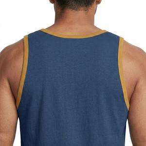 Men Contrast <b>Binding</b> Tank Top Sleeveless Vest Soft Cotton Feel Casual Gym Fitness Summer Wear Stylish Athletic Activewear Custom - Product Image 5
