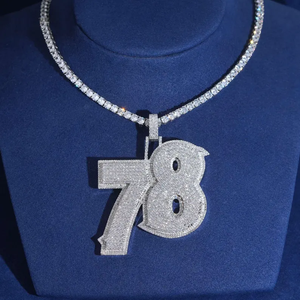 Pendentif Hip Hop en argent 925 avec diamant moissanite taille ronde VVS, bijoux de luxe sertis de pierres, pour homme et femme, pendentif raffiné. - Product Image 1