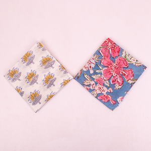 Bandana carré en coton imprimé à la main pour femme, motif floral multicolore, accessoires de mode, randonnée, sport - Product Image 1