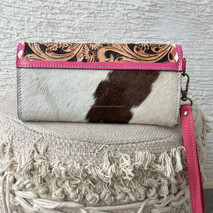 Nouveau Portefeuille de Luxe 2026 en Cuir Véritable Fait Main à Motifs Floraux, Porte-Cartes et Pochette en Cuir de Vachette à Poils pour Femme - Product Image 5