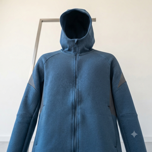 Sweat-shirt à capuche pour homme, manches raglan, imprimé géométrique, gris foncé vert, coton polyester, tissu molletonné français, décontracté, automne, coupe classique - Product Image 5