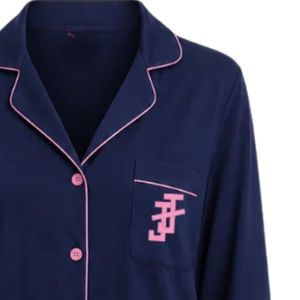 Ensembles de pyjamas en bambou personnalisés Jack and Jill pour femmes, doux, respirants, à manches longues, boutonnés, vêtements de nuit en deux pièces, vente en gros - Product Image 6