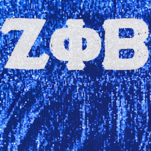 Zeta Phi Beta <b>Sequin</b> T Shirt Royal Blue Greek Letter Tee Short Sleeve Sorority Apparel Sparkle Stylish Cotton <b>Top</b> Fit - Product Image 6
