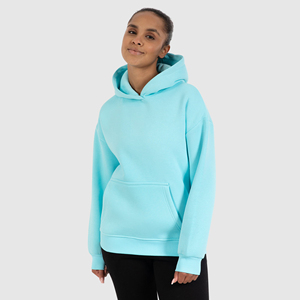 Women's Plus Size <b>Long</b> Fleece Fabric Light Blue Custom Print Embroidery Eco-Friendly Hooded Oversized Winter <b>Sweatshirts</b> Hoodies - Product Image 1
