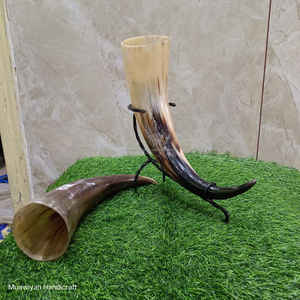 Corne à boire de la meilleure qualité avec support en fer Corne à boire Viking avec support en métal de corne à boire Utilisation d'hôtel à domicile de mariage - Product Image 4