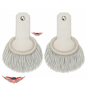 Epaulettes de Plata de Lujo Ecológicos Marca KEW, Juego de Pliegues para Hombro, Tirantes con Flecos de Hilo Metálico, Estilo Ceremonial Vintage - Product Image 1