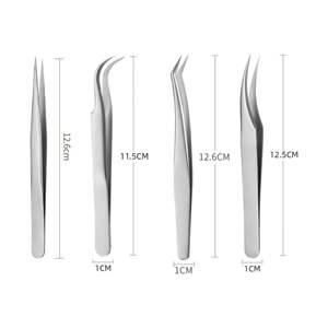 Pinzas para Extensión de Pestañas y Cejas de Acero Inoxidable UBI con Punta Curva, Acabado Rayado Duradero, Herramienta para Salón y Uso Doméstico - Product Image 4