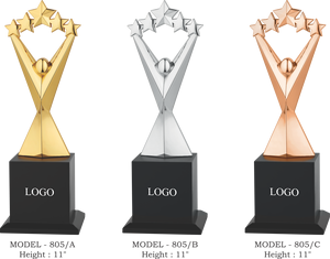 Trofeo de Metal Modelo 805 de 11 Pulgadas, Premio Deportivo de Aleación de Zinc Plateado con Grabado, Impresión UV y Base de Madera con Logotipo - Product Image 6