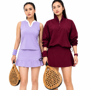 Women's Tennis Clothing <b>Set</b> Sleeveless Performance Tank and Athletic Skort Breathable Training Match Uniform with Custom - Product Image 5