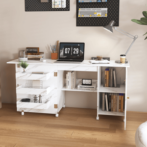 Tavolo per Macchina da Cucire Pieghevole da 146 cm con Ruote Bloccabili, Stazione Artigianale Regolabile con Ripiani e Contenitori Multiuso - Product Image 1