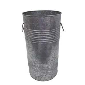 Pot rond en métal gris, design moderne, pour sol, mur, décoration intérieure et extérieure, fait main, vente en gros en vrac - Product Image 6