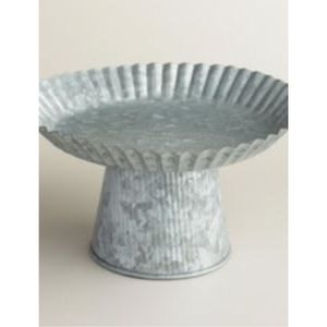 Wholesale Corrugated Metal <b>Cake</b> <b>Stand</b> Pedestal Round Dessert Display Platter Vintage Style Tiered Table Centerpiece for Events - Product Image 1