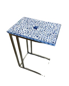 Table de luxe artistique en nacre avec incrustation de fleurs Table d'appoint exquise faite à la main pour la décoration de la chambre, du salon et de l'hôtel - Product Image 4